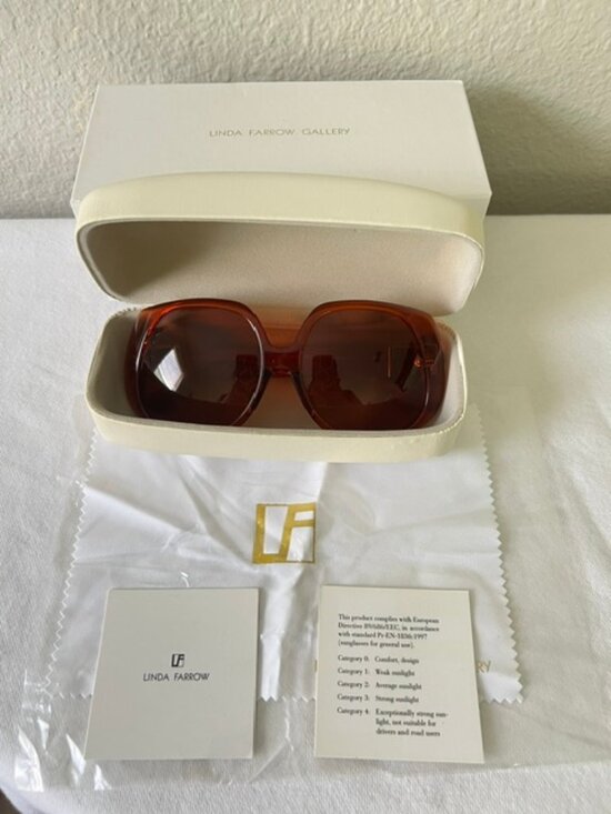 Linda Farrow X The Row 46C3 Womens Sunglasses Terracotta Red